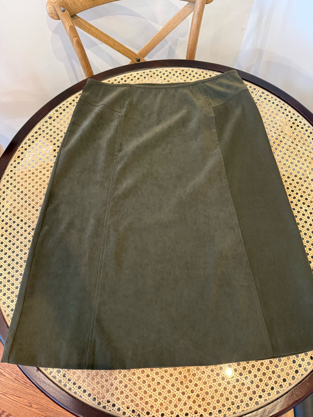 Orvis Skirt Green 16 Petite Maxi faux suede